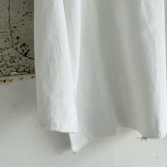 Sleepy Jones Tunic Blouse White Textured Cotton Square Neck Boho Coastal Classic - Picture 3 of 10